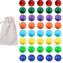 Medikaison Pegs Jokers and Marbles Board Game 14mm 32 Replacement Marbles 4 Each of 8 Colors for Wahoo Board Game Colorful Marble and Storage Bag Included(14mm/0.55inches)