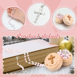 Loetere Baptism Gifts Rosary Catholic My First Rosary and Keepsake Box for Baby Shower Holy First Communion Christian Beads Gifting Set(Pink) Loetere Baptism Gifts Rosary Catholic My First Rosary and Keepsake Box for Baby Shower Holy First Communion Christian Beads Gifting Set(Pink)
