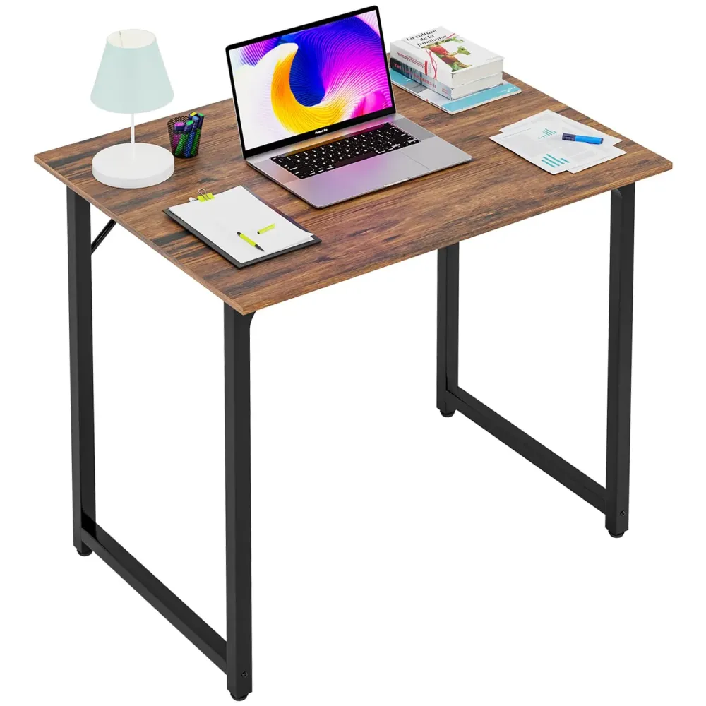PayLessHere 32/39/47 inch Computer Desk Study Writing Table, Adjustable feet, Modern Furniture for Home Office (1, Brown, 32 inch) PayLessHere 32/39/47 inch Computer Desk Study Writing Table, Adjustable feet, Modern Furniture for Home Office (1, Brown, 32 inch)