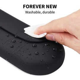 AGIKET Silicone Makeup Brush Holder Travel Cosmetic BagSoft Portable Cosmetic Face Brushes Holder with Upgrade Anti-Fall Out Magnetic Closure, Large Travel Makeup Brush Case - Black