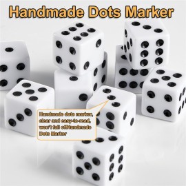 100 Pieces White Dice Set, 16MM Standard Game Dices, Opaque Six-Sided Dice with Pouch, Black Dot Bulk White Dice for Group Event, Board Games, Classroom Math 100 Pieces White Dice Set, 16MM Standard Game Dices, Opaque Six-Sided Dice with Pouch, Black Dot Bulk White Dice for Group Event, Board Games, Classroom Math