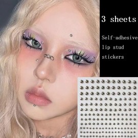 nooepc Face Gems Lip Stud, Fake Piercings Nose Stud Eyebrow Stud, Non Piercing Nose Stick on Silver Belly Button Sticker, Face Sticker Ring Cool Punk Y2K Makeup for Women Men nooepc Face Gems Lip Stud, Fake Piercings Nose Stud Eyebrow Stud, Non Piercing Nose Stick on Silver Belly Button Sticker, Face Sticker Ring Cool Punk Y2K Makeup for Women Men