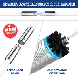 PetOde 32 Feet Dryer Vent Cleaner Kit, Enhanced Flexible Quick Snap Brush with Drill Attachment for Effective Cleaning, 360 Degree Rotation Without Loosening, Use with or Without a Power Drill PetOde 32 Feet Dryer Vent Cleaner Kit, Enhanced Flexible Quick Snap Brush with Drill Attachment for Effective Cleaning, 360 Degree Rotation Without Loosening, Use with or Without a Power Drill