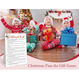 TCJIU Christmas Pass The Gift Game,Pass The Present Game,Pass The Gift Game Christmas,Christmas Party Game,Holiday Party Games,Classroom Games,Christmas Games for Families,Office Christmas Games,W1