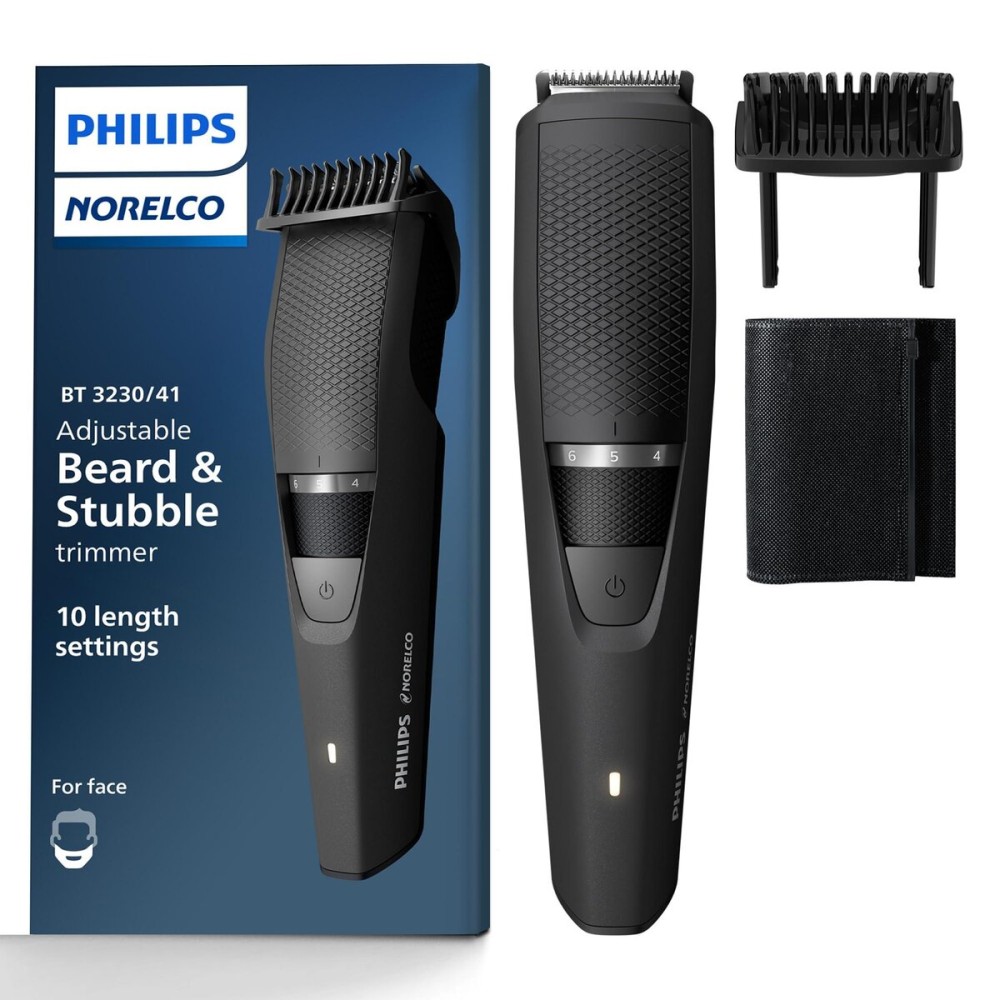 Philips Norelco Beard Trimmer and Hair Clipper - Cordless Grooming, Rechargeable, Adjustable Length, Beard Trimmer and Hair Clipper - No Blade Oil Needed - BT3230/41