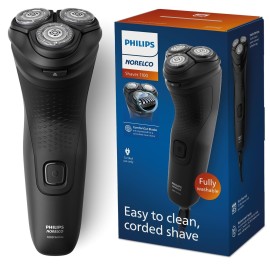 Philips Norelco Shaver 1100 Series, Dry Electric Shaver, 27 Self-Sharpening ComfortCut Blades, 4D Floating Heads, P-Cap, Deep Black, Model S1016/90 Philips Norelco Shaver 1100 Series, Dry Electric Shaver, 27 Self-Sharpening ComfortCut Blades, 4D Floating Heads, P-Cap, Deep Black, Model S1016/90
