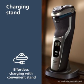 Philips Norelco Shaver 3900 Series, Wet and Dry Electric Shaver, P-Cap, Travel Pouch, Charging Stand, Storm Blue, Model S3341/92 Philips Norelco Shaver 3900 Series, Wet and Dry Electric Shaver, P-Cap, Travel Pouch, Charging Stand, Storm Blue, Model S3341/92
