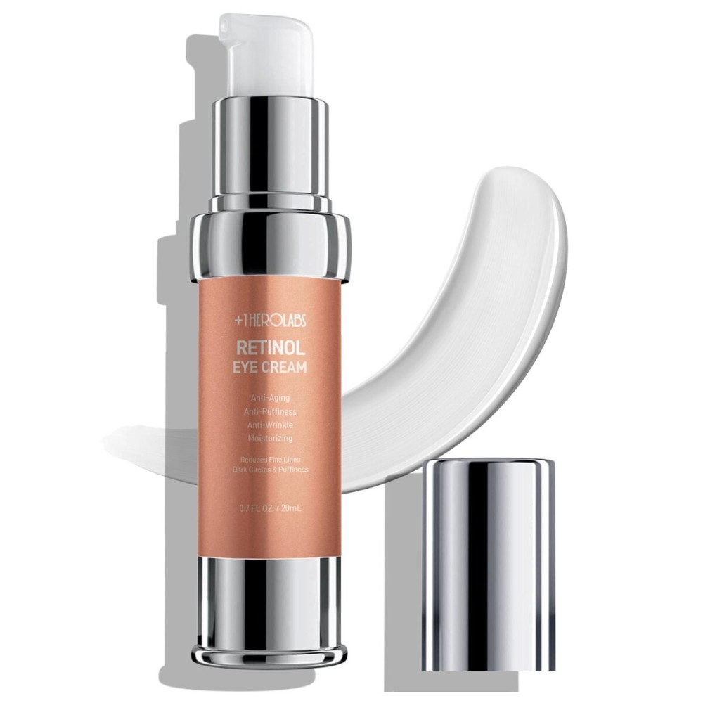 +1HEROLABS Retinol Eye Cream for Dark Circles and Puffiness, Anti Aging Under Eye Cream with Hyaluronic Acid, Retinol & Collagen to Fight Fine Lines, Wrinkles & Dark Spots +1HEROLABS Retinol Eye Cream for Dark Circles and Puffiness, Anti Aging Under Eye Cream with Hyaluronic Acid, Retinol & Collagen to Fight Fine Lines, Wrinkles & Dark Spots