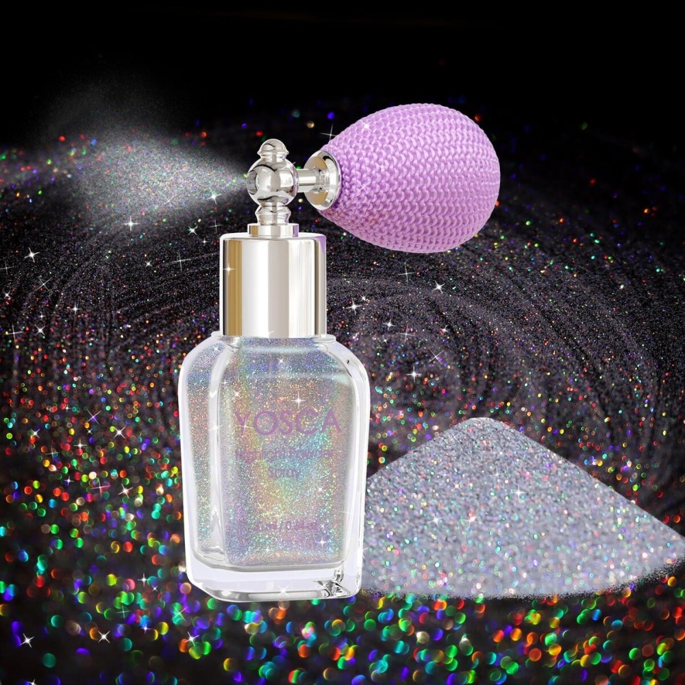 Yosca Body Glitter Spray, 30ML Loose Laser Body Shimmer Powder Holographic Hair Spray Silver Glitter Sparkle Highlighter Makeup Festival Rave Accessories for Clothes Hair Face Nail Art - Rainy Rainbow Yosca Body Glitter Spray, 30ML Loose Laser Body Shimmer Powder Holographic Hair Spray Silver Glitter Sparkle Highlighter Makeup Festival Rave Accessories for Clothes Hair Face Nail Art - Rainy Rainbow