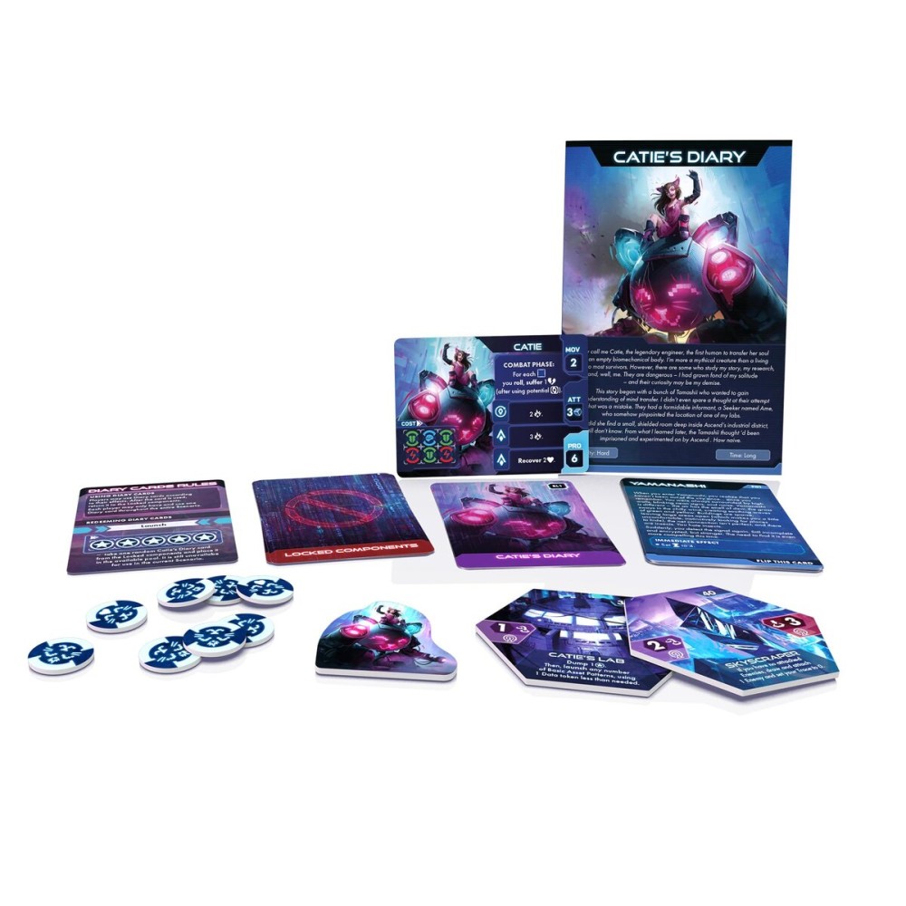 Awaken Realms Tamashii: Catie\'s Diary (standees) Immerse Yourself in Catie\'s Whimsical World! Sci-Fi Strategy Game, Ages 14+, 1-4 Players, 45-90 Min Playtime, Made by Awaken Realms Awaken Realms Tamashii: Catie\'s Diary (standees) Immerse Yourself in Catie\'s Whimsical World! Sci-Fi Strategy Game, Ages 14+, 1-4 Players, 45-90 Min Playtime, Made by Awaken Realms