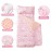 Viviland Toddler Kid Nap Mat for Preschool, Girls Pink Rainbow Slumber Bag, Daycare Sleeping Bag with Pillow and Blanket, Kindergarten Sleep Mat