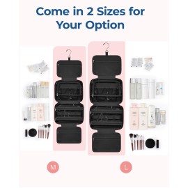 BAGSMART Travel Toiletry Bag with Jewelry Organizer, Hanging Travel Bag for Toiletries, Puffy Makeup Cosmetic Bag Organizer, Carry-on Travel Accessories Essentials, Black-M BAGSMART Travel Toiletry Bag with Jewelry Organizer, Hanging Travel Bag for Toiletries, Puffy Makeup Cosmetic Bag Organizer, Carry-on Travel Accessories Essentials, Black-M