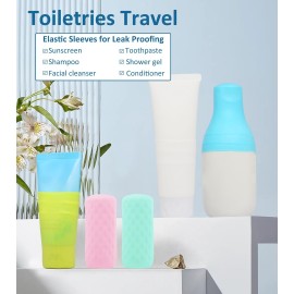 FOROUME 10 Pack Travel Essentials Silicone Bottle Covers, Cruise Ship Essentials, Travel Accessories Luggage for Women Men, Elastic Sleeves for Leak Proofing, Fit Most Travel Size Bottles Toiletries FOROUME 10 Pack Travel Essentials Silicone Bottle Covers, Cruise Ship Essentials, Travel Accessories Luggage for Women Men, Elastic Sleeves for Leak Proofing, Fit Most Travel Size Bottles Toiletries