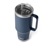 YETI Rambler 42 oz Tumbler with Handle and Straw Lid, Travel Mug Water Tumbler, Vacuum Insulated Cup with Handle, Stainless Steel, Navy
