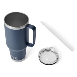 YETI Rambler 42 oz Tumbler with Handle and Straw Lid, Travel Mug Water Tumbler, Vacuum Insulated Cup with Handle, Stainless Steel, Navy YETI Rambler 42 oz Tumbler with Handle and Straw Lid, Travel Mug Water Tumbler, Vacuum Insulated Cup with Handle, Stainless Steel, Navy