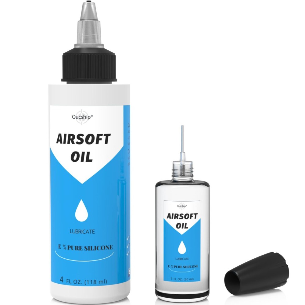 Airsoft Oil 4 oz & 1 oz Needle Oiler 100% Silicone Air Gun Oil, Multi-Purpose Airsoft Chamber Lube, All Purpose Silicone Lubricant Oil for All Airgun Airsoft Oil 4 oz & 1 oz Needle Oiler 100% Silicone Air Gun Oil, Multi-Purpose Airsoft Chamber Lube, All Purpose Silicone Lubricant Oil for All Airgun