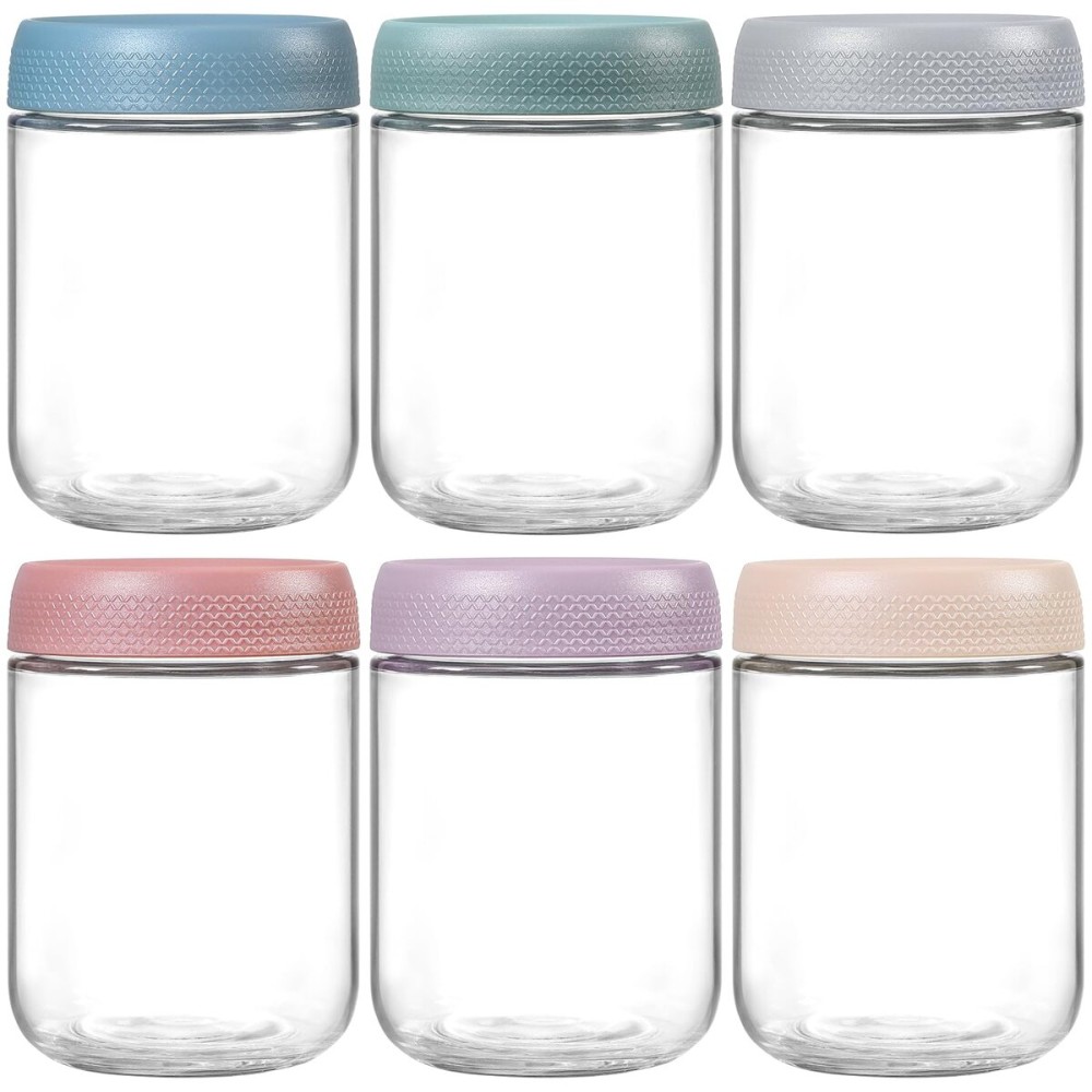NETANY 6-pack 16 oz Overnight Oats Containers with Lids, Glass jars with Airtight Lids, Wide mouth Mason Salad jars, Glass Food Storage Containers for Snacks Yogurt Spice Sugar NETANY 6-pack 16 oz Overnight Oats Containers with Lids, Glass jars with Airtight Lids, Wide mouth Mason Salad jars, Glass Food Storage Containers for Snacks Yogurt Spice Sugar