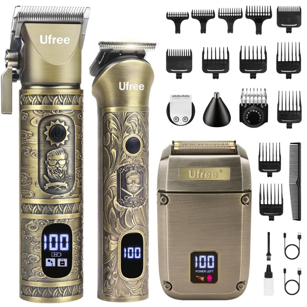 Ufree Beard Trimmer, Hair Clippers Mens Shaver Electric Razor, Hair Trimmer for Men Cordless Barber Clippers and Trimmers Set, Hair Cutting Kit for Men Grooming Gifts Ufree Beard Trimmer, Hair Clippers Mens Shaver Electric Razor, Hair Trimmer for Men Cordless Barber Clippers and Trimmers Set, Hair Cutting Kit for Men Grooming Gifts