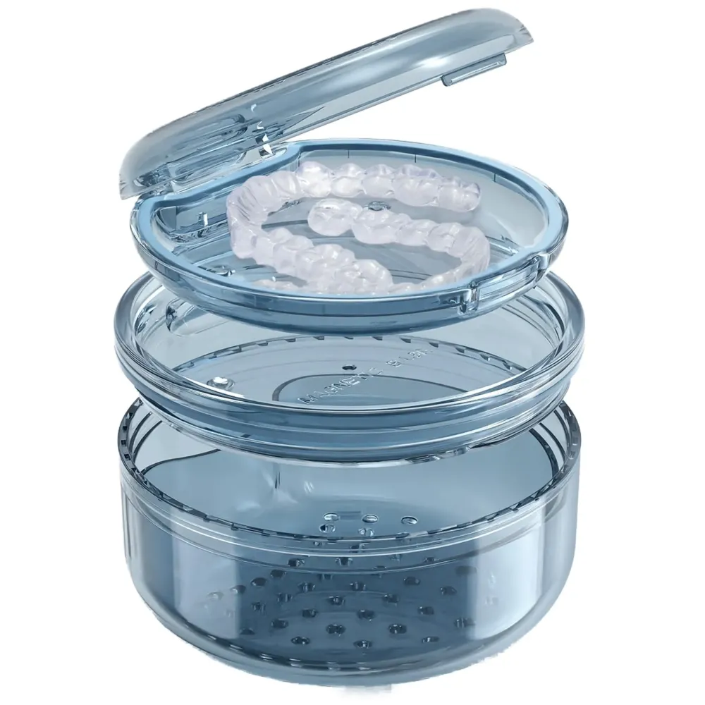 Denture Case Retainer Cleaning Case: 2 in 1 Retainer Case, No-Leak Denture Bath Box Cup, Complete Clean Care for Dentures, Clear Braces, Mouth Guard, Night Guard & Retainers Denture Case Retainer Cleaning Case: 2 in 1 Retainer Case, No-Leak Denture Bath Box Cup, Complete Clean Care for Dentures, Clear Braces, Mouth Guard, Night Guard & Retainers