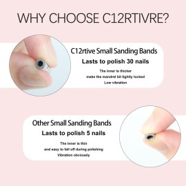 C12rtive 100 Pcs 3mm Professional Small Sanding Bands & 2Pcs Small Mandrel Bit Set for Nail Drill,150 Upgrade Design 3mm Nail File for Manicures and Pedicure with Stainless Steel Shaft C12rtive 100 Pcs 3mm Professional Small Sanding Bands & 2Pcs Small Mandrel Bit Set for Nail Drill,150 Upgrade Design 3mm Nail File for Manicures and Pedicure with Stainless Steel Shaft