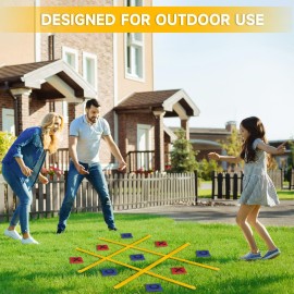 VANPET Giant Tic Tac Toe Bean Bag Toss Games for Kids Adults Family, Large Outside Lawn Yard Backyard Carnival Field Day Game, Beach Picnic Camping Birthday Party Family Reunion Games (Standard)