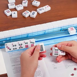 yookee home Mahjong Tiles Set American Mahjong Set 166 Premium White Tiles with Neoprene Bag and Accessories Complete Mahjong Game Set, Western Mah Jong, Mahjong, Ma Jong Set, Black