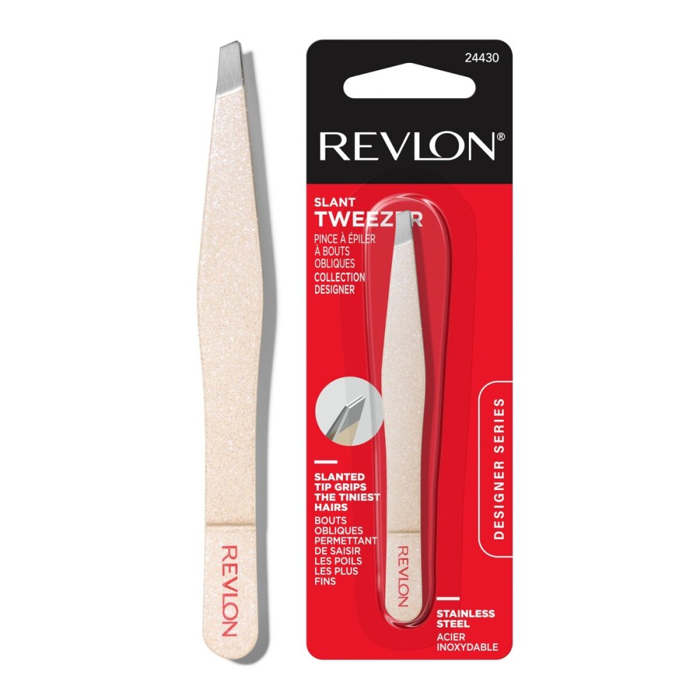 Revlon Designer Series Slant Tweezer, High Precision, Made With Long Lasting Stainless Steel, 1 Count Revlon Designer Series Slant Tweezer, High Precision, Made With Long Lasting Stainless Steel, 1 Count