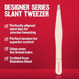 Revlon Designer Series Slant Tweezer, High Precision, Made With Long Lasting Stainless Steel, 1 Count Revlon Designer Series Slant Tweezer, High Precision, Made With Long Lasting Stainless Steel, 1 Count