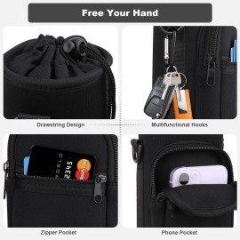 Bstge Water Bottle Holder with Strap, Water Bottle Carrier Bag with Phone Pocket, Shoulder Hand Strap Insulated Neoprene 32 oz Water Bottle Sleeve for Walking Hiking Camping Gym(black) Bstge Water Bottle Holder with Strap, Water Bottle Carrier Bag with Phone Pocket, Shoulder Hand Strap Insulated Neoprene 32 oz Water Bottle Sleeve for Walking Hiking Camping Gym(black)