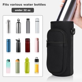 Bstge Water Bottle Holder with Strap, Water Bottle Carrier Bag with Phone Pocket, Shoulder Hand Strap Insulated Neoprene 32 oz Water Bottle Sleeve for Walking Hiking Camping Gym(black) Bstge Water Bottle Holder with Strap, Water Bottle Carrier Bag with Phone Pocket, Shoulder Hand Strap Insulated Neoprene 32 oz Water Bottle Sleeve for Walking Hiking Camping Gym(black)