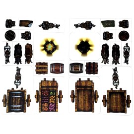 Caravan - 38pc Double-Sided Wagon & Terrain Pieces for Starters & Masters Alike - Roleplaying Objects for Dungeons & Dragons - Immersive Map Accessories for DND 5E, Pathfinder & Warhammer RPGs