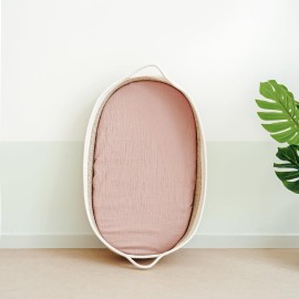 MairMore Muslin Bassinet Sheets for Babies - Soft & Breathable 100% Cotton Fitted Sheets for Oval, Rectangle, Hourglass Bassinet Mattress Pads, 2-Pack (Ivory & Pink) MairMore Muslin Bassinet Sheets for Babies - Soft & Breathable 100% Cotton Fitted Sheets for Oval, Rectangle, Hourglass Bassinet Mattress Pads, 2-Pack (Ivory & Pink)