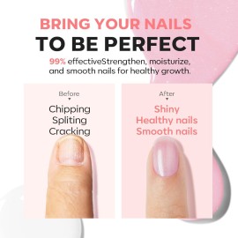 modelones Nail Strengthener, Sparkle Pink Nail Natural Concealer Foundation Polish Air Dry Nail Growth Polish for Damaged Nails Imperfection Masking Gifts for Women 15ml modelones Nail Strengthener, Sparkle Pink Nail Natural Concealer Foundation Polish Air Dry Nail Growth Polish for Damaged Nails Imperfection Masking Gifts for Women 15ml
