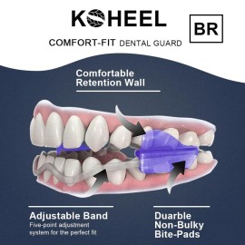 KOHEEL Adjustable Mouth Guard for Teeth Grinding and Clenching, No Boiling Night Guard, Stop Bruxism Dental Guard (2 Count) KOHEEL Adjustable Mouth Guard for Teeth Grinding and Clenching, No Boiling Night Guard, Stop Bruxism Dental Guard (2 Count)