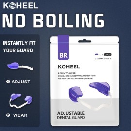 KOHEEL Adjustable Mouth Guard for Teeth Grinding and Clenching, No Boiling Night Guard, Stop Bruxism Dental Guard (2 Count) KOHEEL Adjustable Mouth Guard for Teeth Grinding and Clenching, No Boiling Night Guard, Stop Bruxism Dental Guard (2 Count)