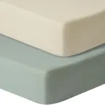 GUNTAIL Baby Crib Sheets for Boys Girls, 2 Pack Fitted Crib Sheet for Standard Crib and Toddler Mattress, Soft Microfiber Baby Sheet 52x28x8in (Brown & Green)