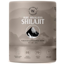 WELLBEING NUTRITION Pure & Natural Himalayan Shilajit Original Resin 20g for Strength, Stamina & Performance | Shilajit Resin for Men & Women with 75% Fulvic Acid & 85 Trace Minerals | Lab Tested