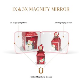 Kakuje Travel Mirror with Light, 1X/3X Magnification LED Compact Mirror with Nternal BIattery, Pink Mini Mirror for Purse, Pocket,Travel and Present Kakuje Travel Mirror with Light, 1X/3X Magnification LED Compact Mirror with Nternal BIattery, Pink Mini Mirror for Purse, Pocket,Travel and Present