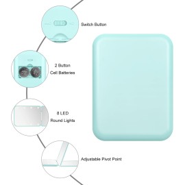 Kakuje Travel Mirror with Light, 1X/3X Magnification LED Compact Mirror with Nternal BIattery, Mint Green Mini Mirror for Purse, Pocket,Travel and Present Kakuje Travel Mirror with Light, 1X/3X Magnification LED Compact Mirror with Nternal BIattery, Mint Green Mini Mirror for Purse, Pocket,Travel and Present