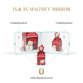 Kakuje Travel Mirror with Light, 1X/3X Magnification LED Compact Mirror with Nternal BIattery, Mint Green Mini Mirror for Purse, Pocket,Travel and Present Kakuje Travel Mirror with Light, 1X/3X Magnification LED Compact Mirror with Nternal BIattery, Mint Green Mini Mirror for Purse, Pocket,Travel and Present