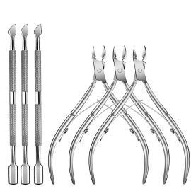6 Packs Cuticle Trimmer with Pusher - Professional Stainless Steel Cuticle Nippers Cutter Clippers and Cuticle Remover Manicure Tools for Fingernails Toenails (silver) 6 Packs Cuticle Trimmer with Pusher - Professional Stainless Steel Cuticle Nippers Cutter Clippers and Cuticle Remover Manicure Tools for Fingernails Toenails (silver)