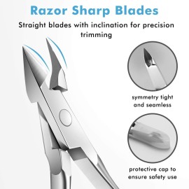 6 Packs Cuticle Trimmer with Pusher - Professional Stainless Steel Cuticle Nippers Cutter Clippers and Cuticle Remover Manicure Tools for Fingernails Toenails (silver)