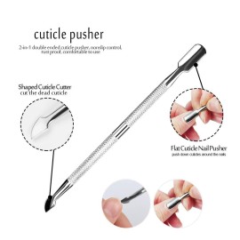 6 Packs Cuticle Trimmer with Pusher - Professional Stainless Steel Cuticle Nippers Cutter Clippers and Cuticle Remover Manicure Tools for Fingernails Toenails (silver)