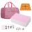 TWBTC Chinese Pink 1.17 inches Compact Mahjong Set, Travel Small Size, 144 + 8 Blank Melamine Tiles, with Portable Travel Handbag Complete Mahjong Game Set