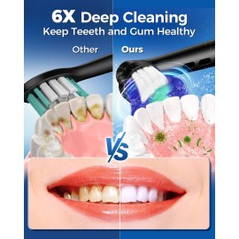 TEETHEORY Rotating Electric Toothbrush for Adults with 8 Brush Heads (2 Types), 4 Modes Deep Clean Electric Toothbrush with Rechargeable Power and 2 Min Smart Timer (1- Black, p1) TEETHEORY Rotating Electric Toothbrush for Adults with 8 Brush Heads (2 Types), 4 Modes Deep Clean Electric Toothbrush with Rechargeable Power and 2 Min Smart Timer (1- Black, p1)