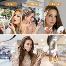 Kakuje Compact Mirror with Light, 1X/3X Magnification LED Pocket Mirror with USB Data Cable, White Mini Mirror for Purse, Pocket,Travel and Present Kakuje Compact Mirror with Light, 1X/3X Magnification LED Pocket Mirror with USB Data Cable, White Mini Mirror for Purse, Pocket,Travel and Present