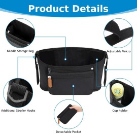 Accmor Universal Stroller Organizer with Detachable Phone Bag, Stroller Bag Caddy Organizer Stroller Accessories for Uppababy, Baby Jogger, Nuna, Doona, Britax Strollers Accmor Universal Stroller Organizer with Detachable Phone Bag, Stroller Bag Caddy Organizer Stroller Accessories for Uppababy, Baby Jogger, Nuna, Doona, Britax Strollers