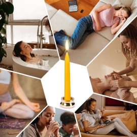 20 Minute Pure Beeswax Candles, Dripless Meditation Candles, Mini Taper Candles, Set of 20 with Brass Candle Holders. 20 Minute Pure Beeswax Candles, Dripless Meditation Candles, Mini Taper Candles, Set of 20 with Brass Candle Holders.