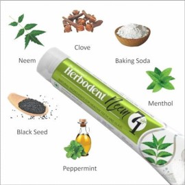 Herbodent NEEM 7 in 1 Toothpaste-6.53Oz Pack of 1 | Organic Herbs-Neem, Black Seed & Xylitol for Anti Cavity, Cardamom & Mint for Freshness, Baking Soda for Great Cleaning-No Fluoride & No Paraben Herbodent NEEM 7 in 1 Toothpaste-6.53Oz Pack of 1 | Organic Herbs-Neem, Black Seed & Xylitol for Anti Cavity, Cardamom & Mint for Freshness, Baking Soda for Great Cleaning-No Fluoride & No Paraben