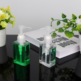 100ml (3.4oz) Pump Bottle Dispenser Jansburg 2 Pack Refillable Flat Square Plastic Lotion Dispenser Leakproof Empty Lotion Pump Bottle for Essential Oil Soap Lotion Shampoo Clear